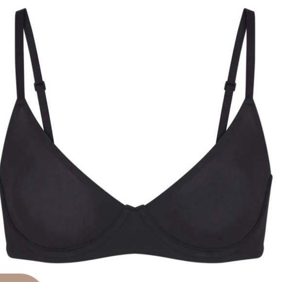-NWT SKIMS Fits Everybody Unlined Underwire Bra - Onyx - Picture 5 of 5